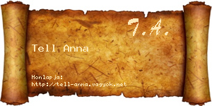 Tell Anna névjegykártya